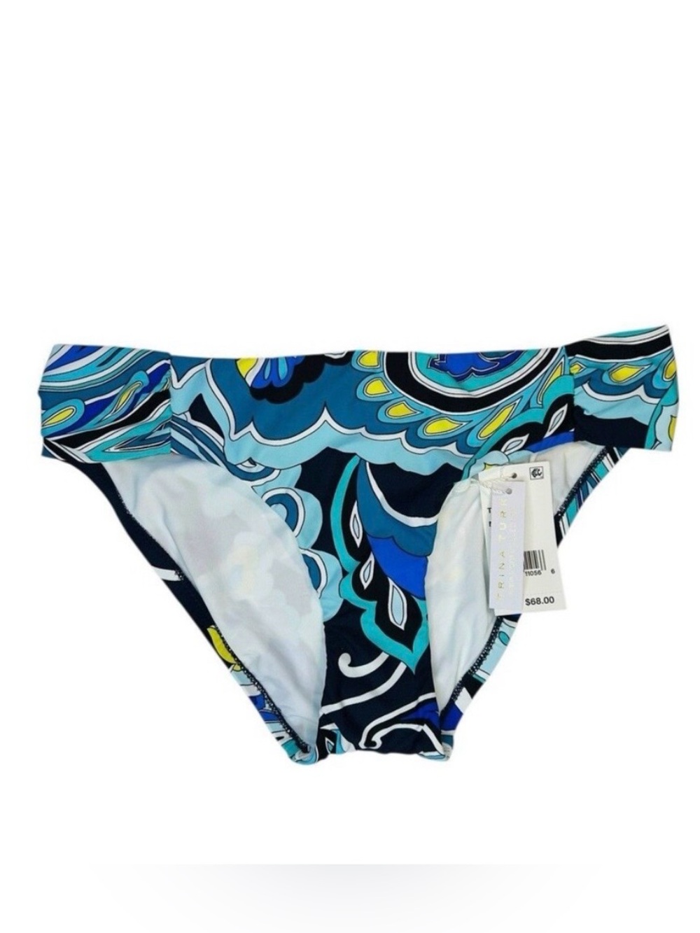 Trina Turk Shirred Side Hipster Bikini Bottom Sz 6 Tropical Print TTOAE90 NEW
